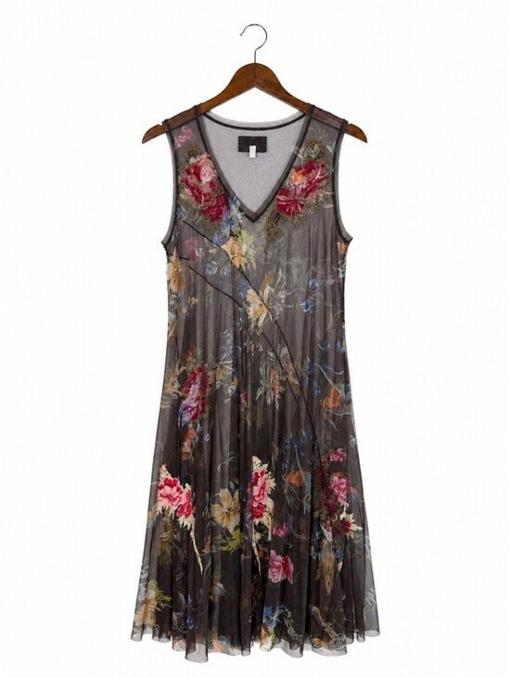 Johnny Was Biya Embroidered Mesh Floral Bird Sleeveless Midi Dress Large - Picture 4 of 4